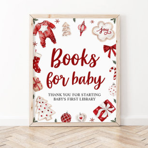 Weihnachtsbücher für Baby-Duschsignatur Poster
