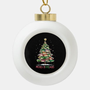 Weihnachtsbuchliebhaber Baum Bibliothekar Frohe Bu Keramik Kugel-Ornament