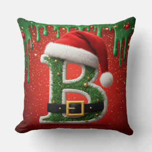 Weihnachtsbuchstabe B mit festlichem Charme 🎅 Kissen