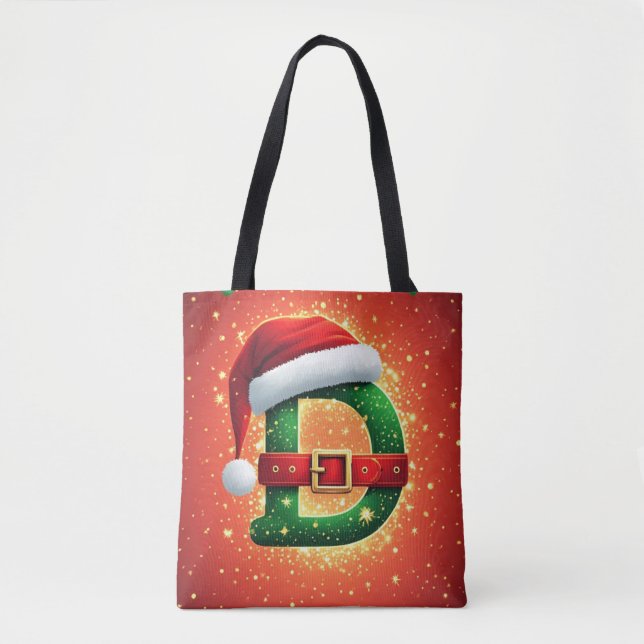 Weihnachtsbuchstabe D mit Immergrün-Christmas-Deta (Vorderseite)