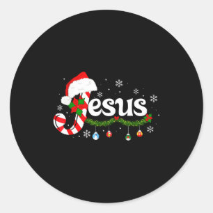 Weihnachtsbuchstabe J für Jesus christlicher Zucke Runder Aufkleber