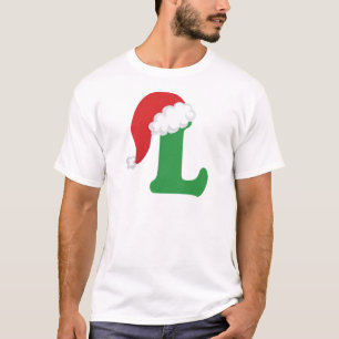 Weihnachtsbuchstabe L Alphabet T-Shirt