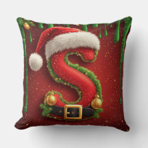 Weihnachtsbuchstabe S mit Santa-Hut als Geschenk