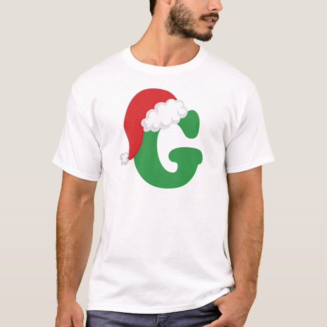 Weihnachtsbuchstabeg-Alphabet T-Shirt (Vorderseite)