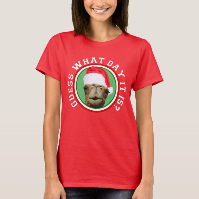 Weihnachtsbuckel-Tageskamel-Sankt-T - Shirt (Vorderseite)
