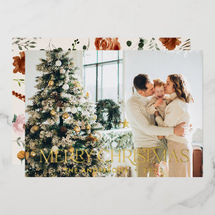 Weihnachtsbudget botanisch-elegante Jungfrau Folien Feiertagskarte