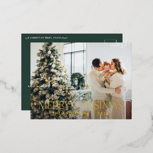 Weihnachtsbudget botanisch grün elegant florale folien feiertagspostkarte