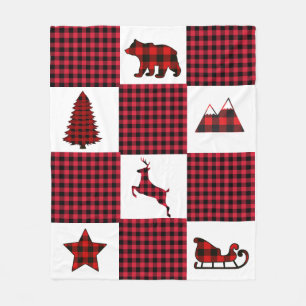 Weihnachtsbüffel-karierte Decke
