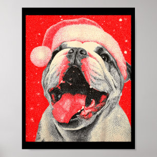 Weihnachtsbulldogge Christmas Dog Poster