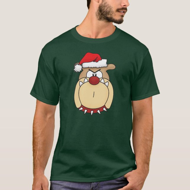 Weihnachtsbulldoggen-mit Kapuze Sweatshirt T-Shirt (Vorderseite)