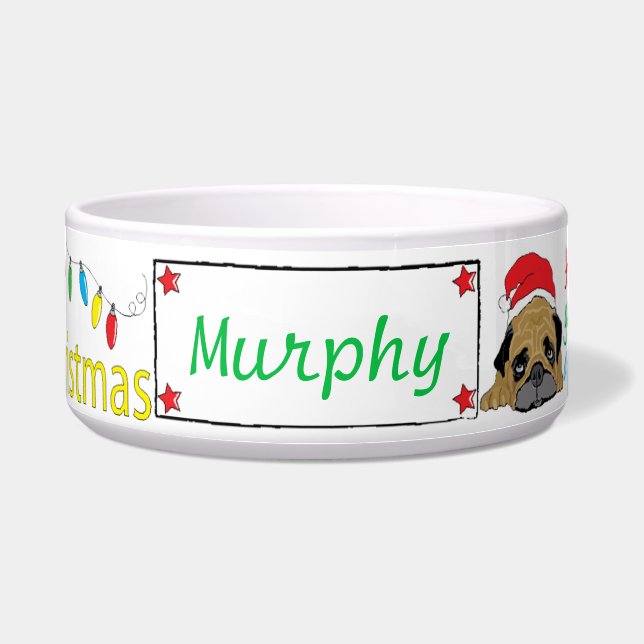 WeihnachtsbullDoggy Pet Bowl Furry Little Xmas Napf (Vorderseite)