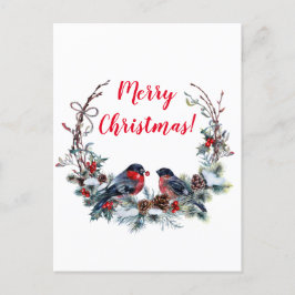 Weihnachtsbullfinch Feiertagspostkarte