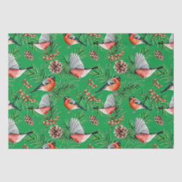 Weihnachtsbullfinch Seidenpapier