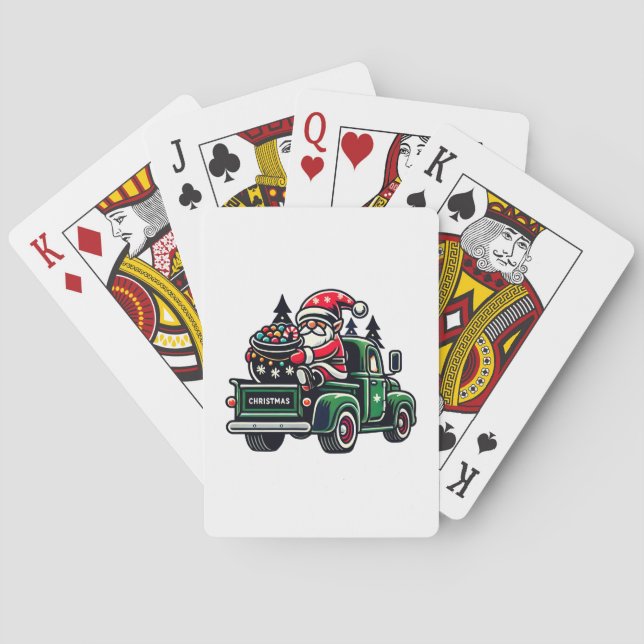 Weihnachtsbummel auf dem Lieferwagen Spielkarten (Rückseite)