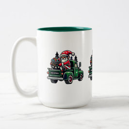 Weihnachtsbummel auf dem Lieferwagen Zweifarbige Tasse