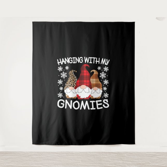 Weihnachtsbummel mit meinen Gnomen Wandteppich (Vorderseite)