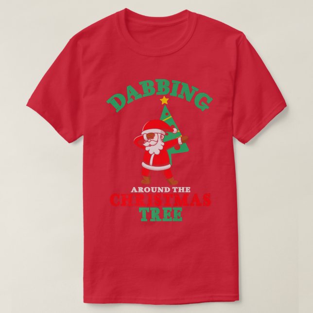 Weihnachtsbummel um den Weihnachtsbaum Weihnachten T-Shirt (Design vorne)