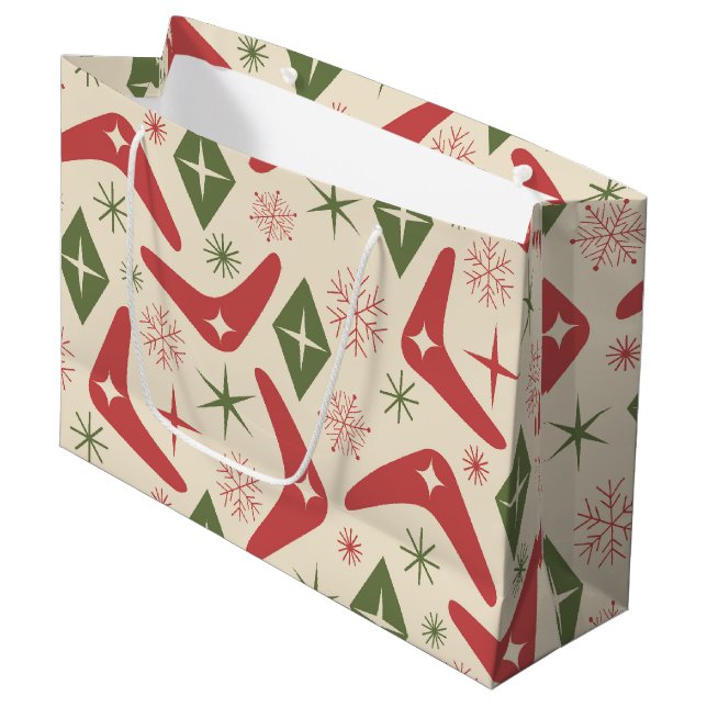 Weihnachtsbummler aus dem Mittelalter mit Diamante Große Geschenktüte (Vorderseite Schrägansicht)