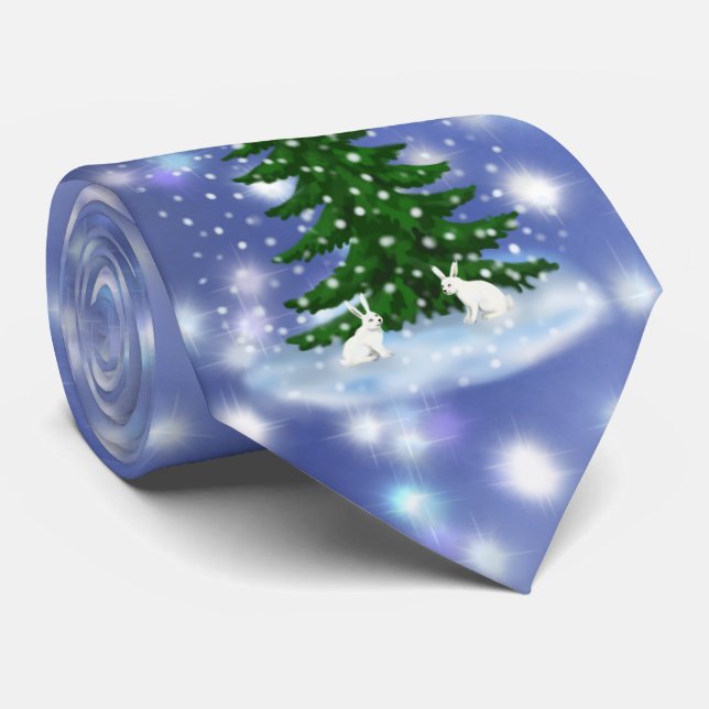 Weihnachtsbunnies Krawatte (Gerollt)