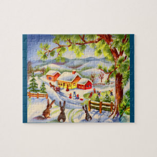 Weihnachtsbunnies sehen Weihnachten Puzzle