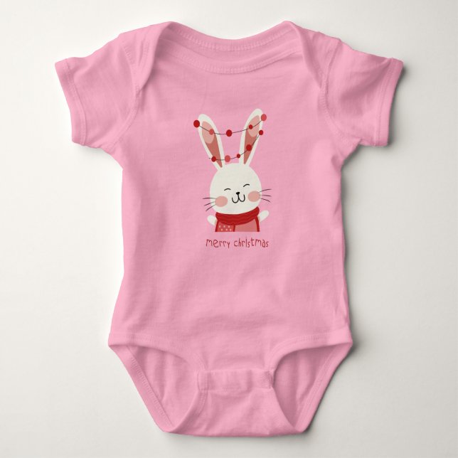 Weihnachtsbunny Baby Strampler (Vorderseite)
