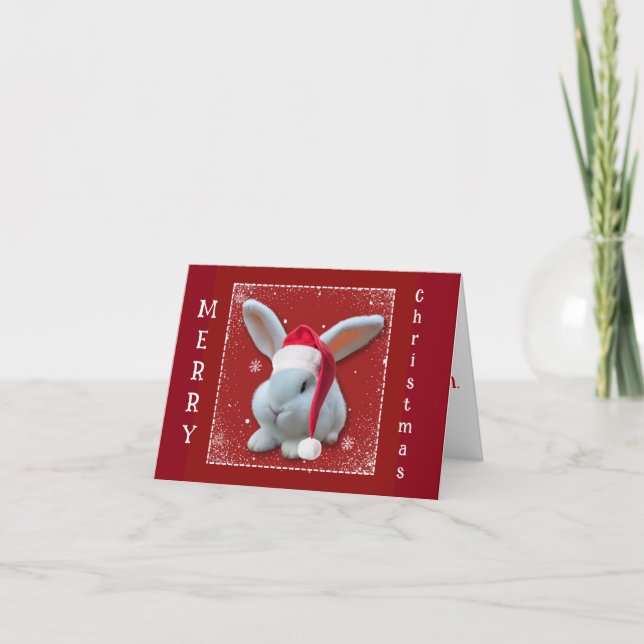 Weihnachtsbunny Faltkarte (Vorderseite)