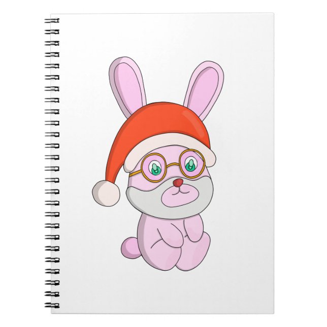 Weihnachtsbunny Rabbit Notizblock (Vorderseite)