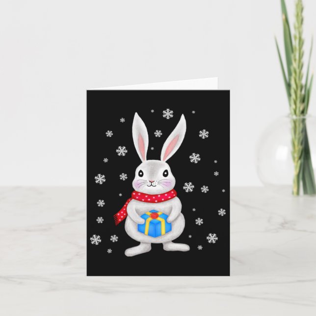 Weihnachtsbunny Rabbit Weihnachtskinder Karte (Vorderseite)