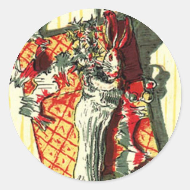 Weihnachtsbunny Runder Aufkleber (Vorderseite)