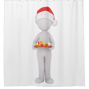 weihnachtsburger weihnachtsmann duschvorhang