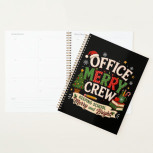 Weihnachtsbüro Fröhliche Crew Schule halten Planer