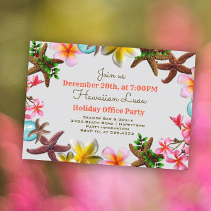 Weihnachtsbüro-Party Luau Seestern-Rand Einladung