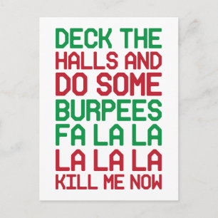 Weihnachtsburpees Feiertagspostkarte