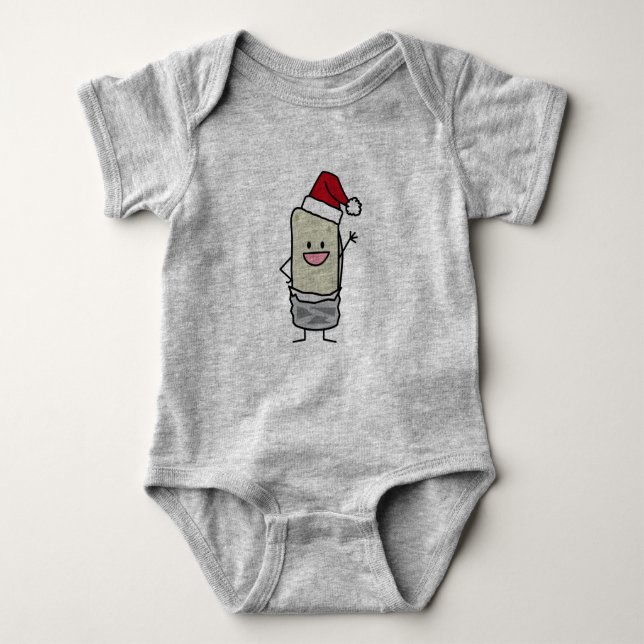 Weihnachtsburrito-wellenartig bewegende baby strampler (Vorderseite)