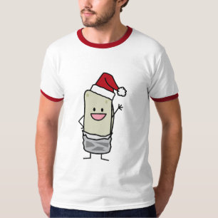 Weihnachtsburrito-wellenartig bewegende T-Shirt