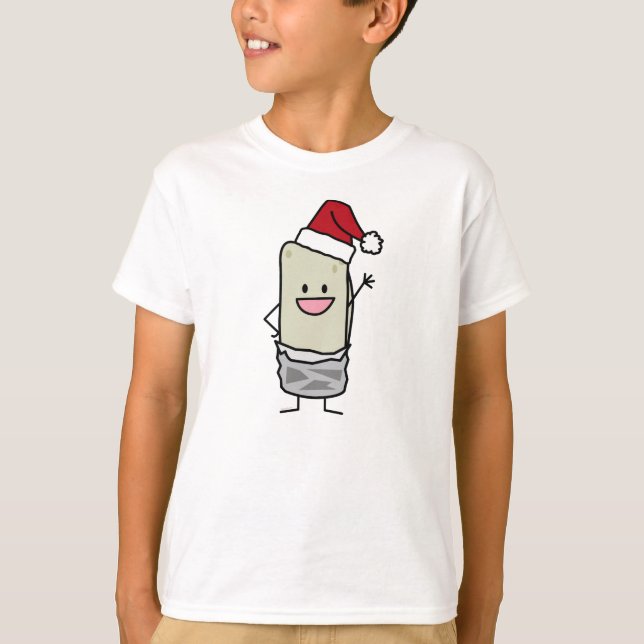 Weihnachtsburrito-wellenartig bewegender T-Shirt (Vorderseite)