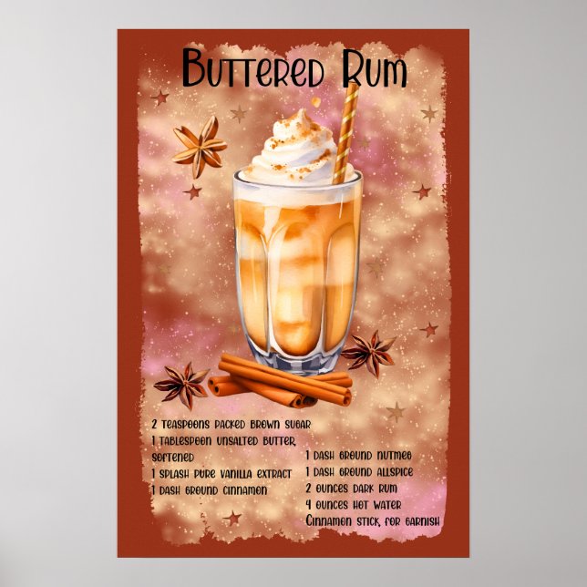 Weihnachtsbutter Rum Rezept Weihnachten Poster (Vorne)