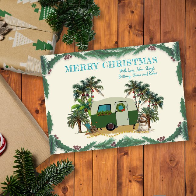 Weihnachtscamper Tropical Palm Trees Einladung (Von Creator hochgeladen)