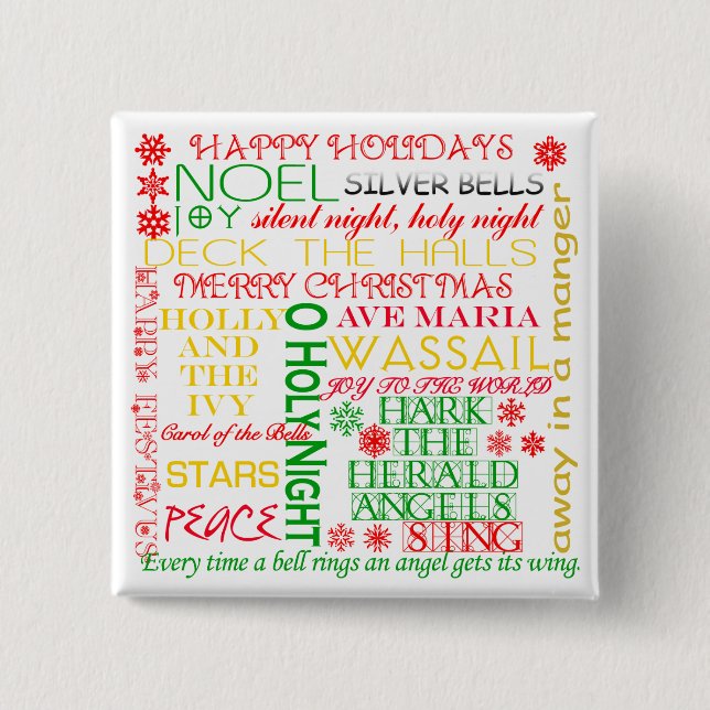 Weihnachtscarol-Titel auf T-Shirts, Kleid, Button (Vorderseite)