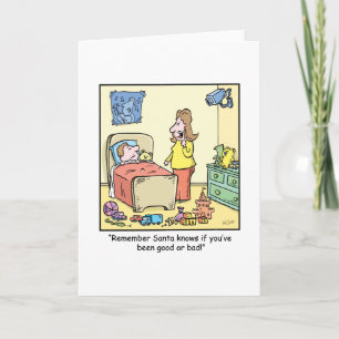 WeihnachtsCartoon-Sankt Aufpassen Feiertagskarte