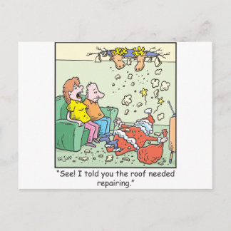 WeihnachtsCartoon-Sankt-Tropfen vorbei Feiertagspostkarte