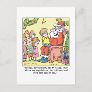 WeihnachtsCartoon über neue Gläser Sankt Feiertagspostkarte