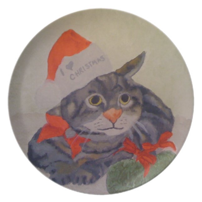 WEIHNACHTScat-PLATTE Melaminteller (Vorderseite)