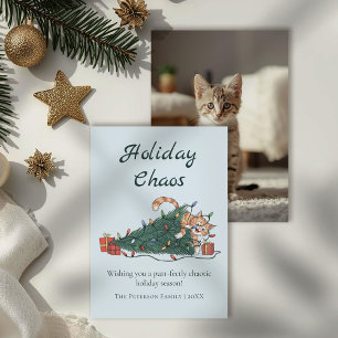 Weihnachtschaos Lustige Katzen-Weihnachtskarte Feiertagskarte