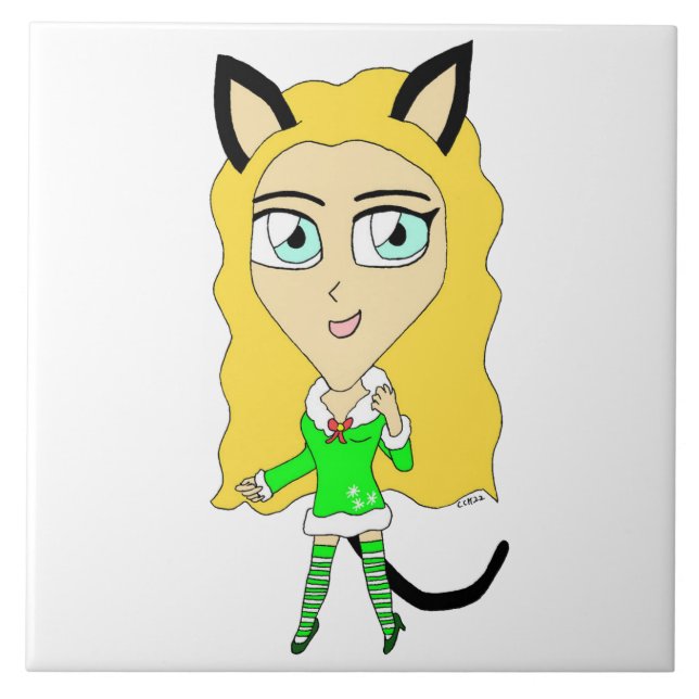 Weihnachtschibi Fliese (Vorderseite)