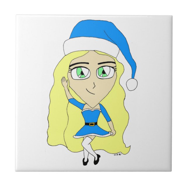 Weihnachtschibi Fliese (Vorderseite)