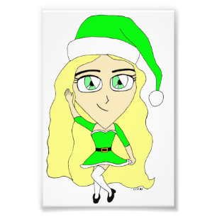 Weihnachtschibi Fotodruck