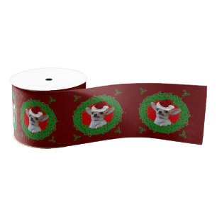 WeihnachtsChihuahuahund 3" Grosgrainband Ripsband