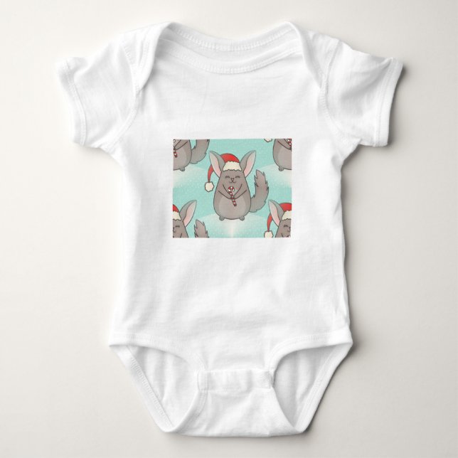 Weihnachtschinchillas Baby Strampler (Vorderseite)