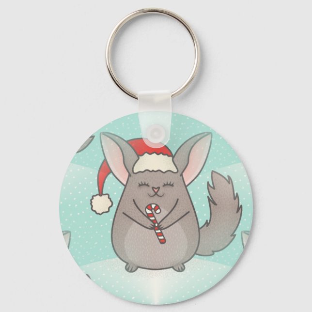Weihnachtschinchillas Schlüsselanhänger (Vorderseite)
